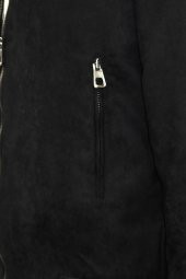 Desensiz Fermuarlı Cepli Siyah Erkek Bomber Ceket - 5