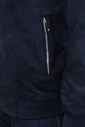 Desensiz Fermuarlı Cepli Lacivert Erkek Bomber Ceket - 6