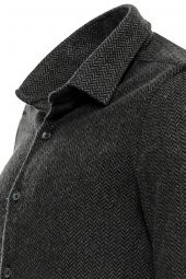 Balıksırtı Desen Kışlık Koyu Yeşil Erkek Oduncu Gömlek - 2