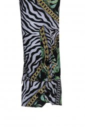Zincir Zebra Yaprak Desenli Slim Fit Uzun Kollu Çok Renkli Erkek Gömlek - 5
