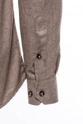 Desensiz Slimfit Bej Erkek Oduncu Gömlek - 2
