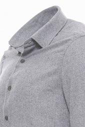 Desensiz Slimfit Açık Gri Erkek Oduncu Gömlek - 1