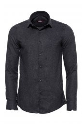 Desensiz Slim Fit Oduncu Koyu Gri Erkek Gömlek - 2