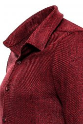 Desensiz Slimfit Bordo Erkek Oduncu Gömlek - 1