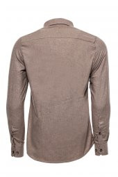 Desensiz Slimfit Bej Erkek Oduncu Gömlek - 4