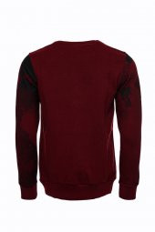 Bordo Taşlı Baskılı Sweatshirt - 3
