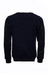 Lacivert Taşlı Desenli Sweatshirt - 3