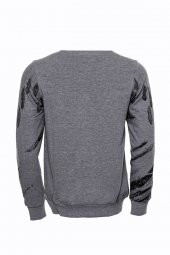 Gri Taşlı Baskılı Desenli Sweatshirt - 3