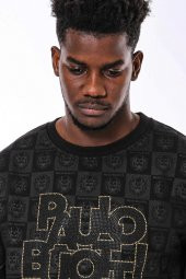 Siyah Taşlı Baskılı Sweatshirt - 9