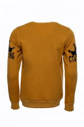 Hardal Taşlı Baskılı Bsiklet Yaka Sweatshirt - 3