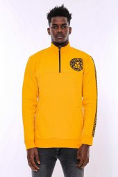 Sarı Fermuarlı Baskılı Sweatshirt - 2
