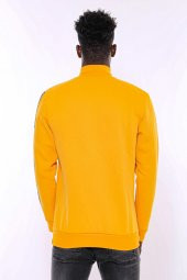 Sarı Fermuarlı Baskılı Sweatshirt - 4