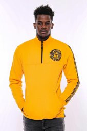 Sarı Fermuarlı Baskılı Sweatshirt - 6