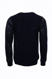 Lacivert Taşlı Baskılı Desenli Sweatshirt - 3