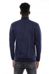 Lacivert Fermuarlı Baskılı Sweatshirt - 7