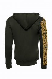 Yeşil Kapşonlu Baskılı Sweatshirt - 6