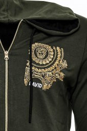 Yeşil Kapşonlu Baskılı Sweatshirt - 10