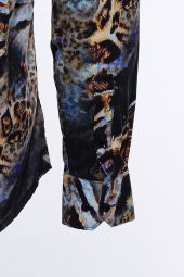 Hayvan Desenli Slim Fit Uzun Kollu Çok Renkli Erkek Gömlek thumbnail 3