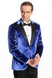 Kafide Lacivert Slim Fit Erkek Smokin Ceket - 2