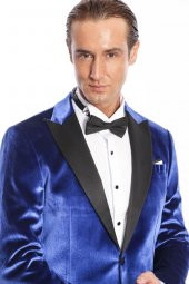 Kafide Lacivert Slim Fit Erkek Smokin Ceket - 1