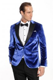 Kafide Lacivert Slim Fit Erkek Smokin Ceket - 6