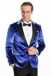 Kafide Lacivert Slim Fit Erkek Smokin Ceket - 3