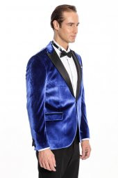 Kafide Lacivert Slim Fit Erkek Smokin Ceket - 9
