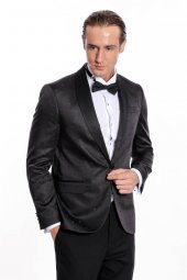 Nokta Desenli Slim Fit Siyah Erkek Smokin Ceket - 6