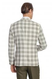 Ekose Ceketli Slim Fit Yeşil Erkek Takım Elbise - 9
