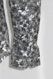 Çiçek Desenli Koyu Gri Slim Fit Gömlek - 3