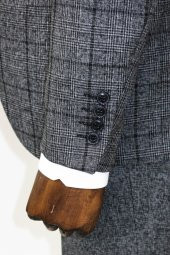 Slim Fit Ekose Koyu Gri Erkek Takım Elbise - 7