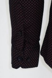 Kahverengi Mini Kare Desenli Slim Fit Gömlek - 4