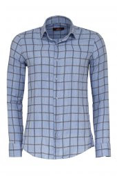 Mavi Kareli Slim-Fit Gömlek - 5
