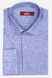 Slim Fit Lacivert Desenli Gömlek - 1