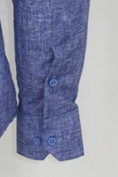 Slim Fit Lacivert Desenli Gömlek - 5