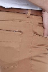 Slim Fit Pamuk Kahverengi Erkek Pantolon - 1