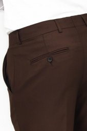 Desensiz Kumaş Kahverengi Erkek Pantolon - 4