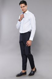 Slim Fit Düz Lacivert Erkek Kumaş Pantolon - 2