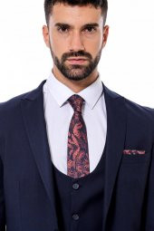 Desensiz Slim Fit Lacivert Erkek Takım Elbise - 1