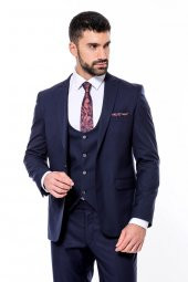 Desensiz Slim Fit Lacivert Erkek Takım Elbise - 7