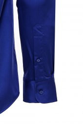 Parlak Mavi Saten Erkek Gömlek Wessi - 3