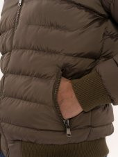 Kürklü Kahverengi Erkek Şişme Mont  Wessi - 8
