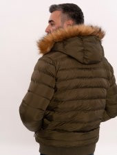 Haki Kürklü Erkek Şişme Mont  Wessi - 5