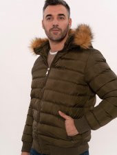 Haki Kürklü Erkek Şişme Mont  Wessi - 6