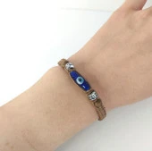 Nazar Boncuklu Makrome Ayarlanabilir İp Bileklik Uğur Şanş Bilekliği Bilezik Kadın Kız thumbnail 2