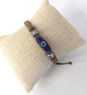 Nazar Boncuklu Makrome Ayarlanabilir İp Bileklik Uğur Şanş Bilekliği Bilezik Kadın Kız thumbnail 4