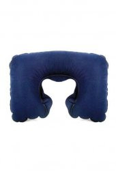 Şişme Seyahat Yastığı Boyunluk Uyku Kiti Oto Boyunluk MAVİ - 2