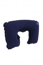 Şişme Seyahat Yastığı Boyunluk Uyku Kiti Oto Boyunluk MAVİ - 4