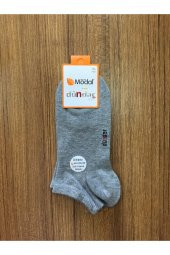 Unisex Gri Modal 6Lı Dikişsiz Patik Çorap - 1