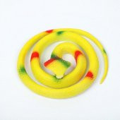 Sarı Renk Gerçekçi Kobra Model Silikon Yumuşak Yılan 80 cm - 1